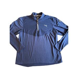 The Pines Country Club Puma Men's Golf  Quarter Zip Pullover - Blue Large